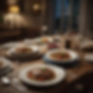 Inviting Dinner Atmosphere A cozy dinner setting with elegantly arranged plates and cutlery, highlighting the importance of ambiance in dining experiences.