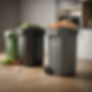 Variety of eco-friendly trash cans made from sustainable materials