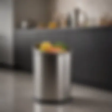 Sleek and modern kitchen trash can with a stainless steel finish