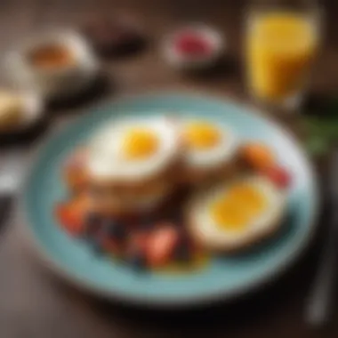 Artfully Plated Breakfast A beautifully plated breakfast dish showcasing a variety of textures and colors.