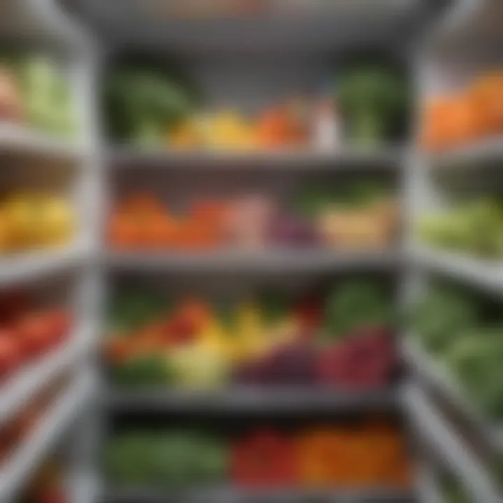 Colorful array of neatly stored produce in a refrigerator