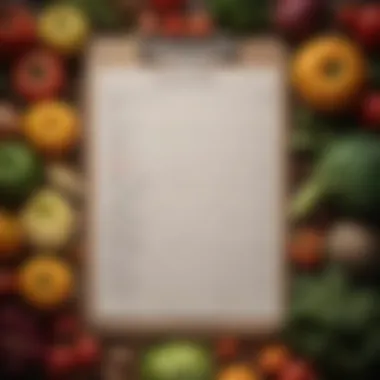 Organized grocery produce list on a clipboard