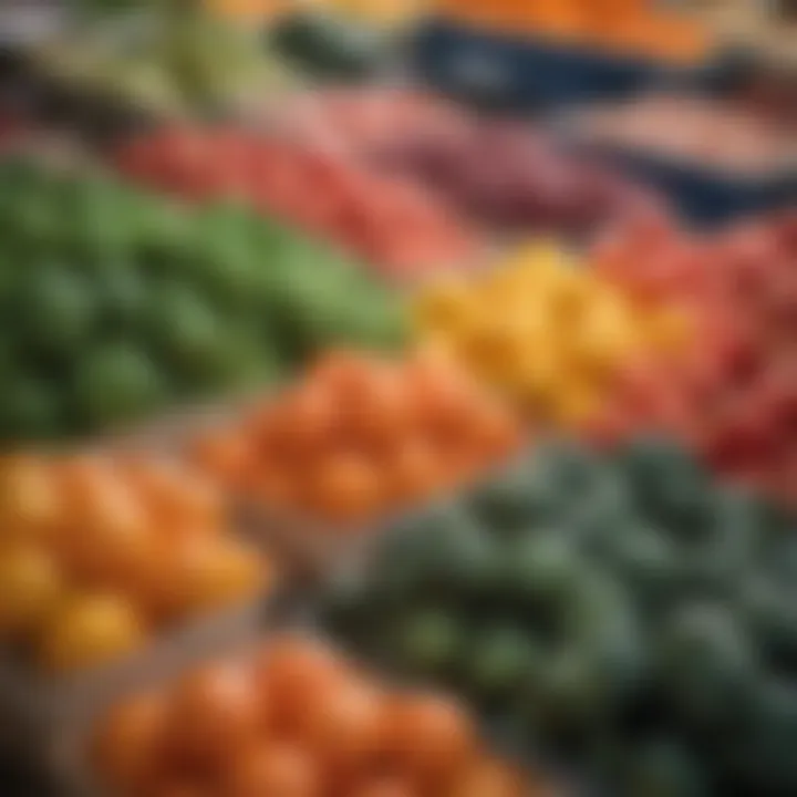 Seasonal produce displayed at a farmer's market