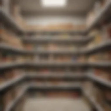 A well-organized pantry showcasing an array of long-term food storage options