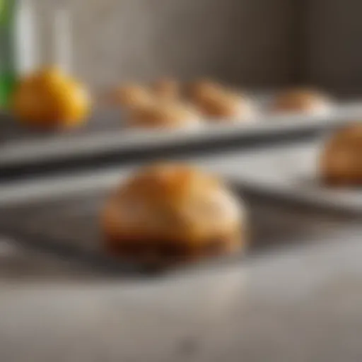 A pristine baking sheet glistening after cleaning