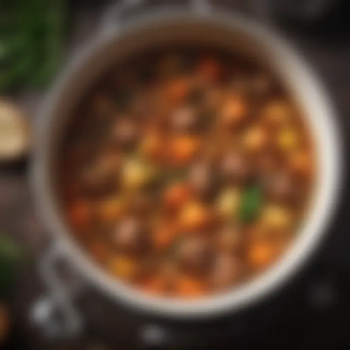 Close-up of a delicious stew simmering in an Instant Pot