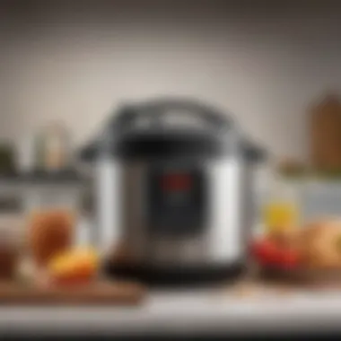 An Instant Pot on a kitchen counter with ingredients around