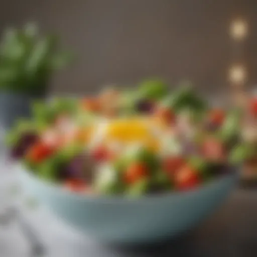 Fresh vegetables arranged in a vibrant salad bowl