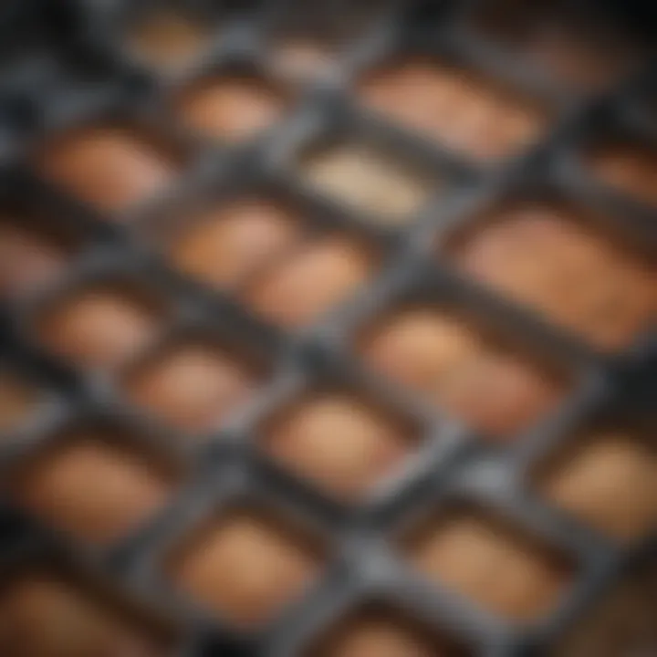 Variety of sizes of square metal baking pans arranged neatly