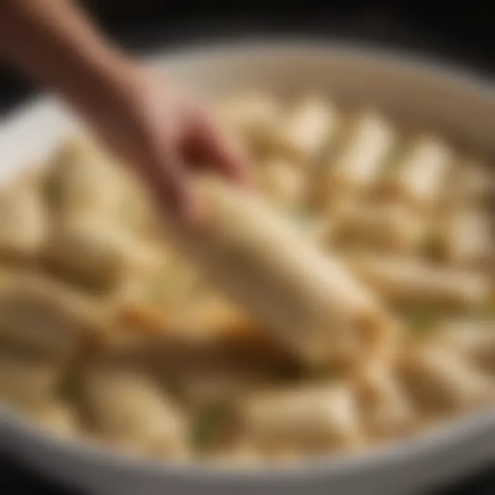 A smooth batter ready for cooking lumpia wrappers