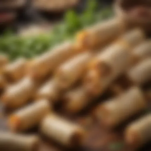 Close-up of fresh ingredients for lumpia wrappers
