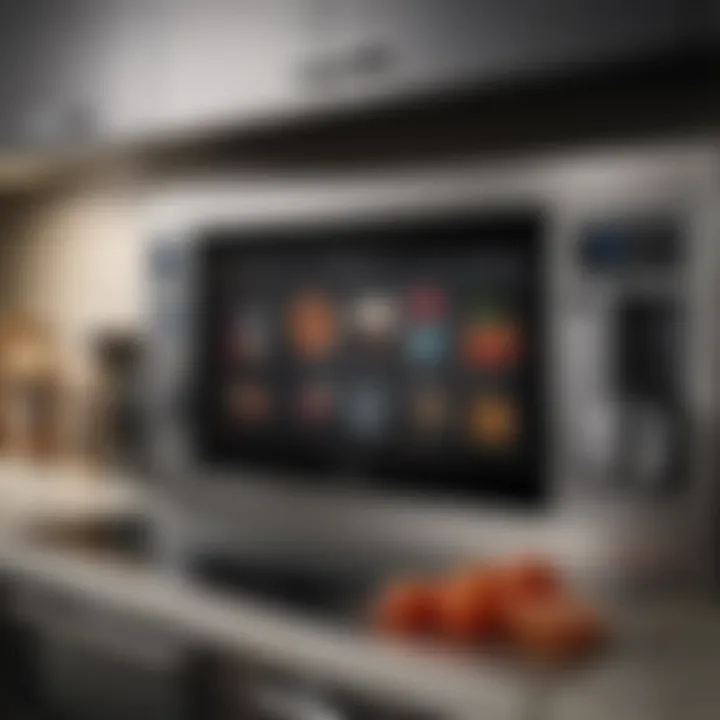 Close-up of control panel showcasing advanced features and user interface
