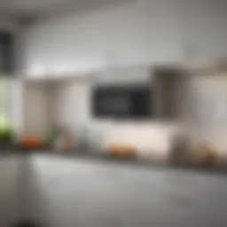 Sleek under-cabinet microwave design complemented by modern kitchen aesthetics
