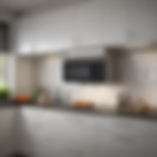 Sleek under-cabinet microwave design complemented by modern kitchen aesthetics