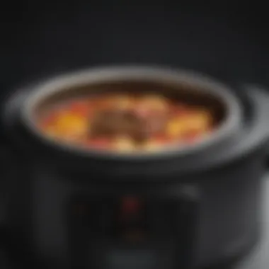 Detailed view of Bella Slow Cooker's control panel and features
