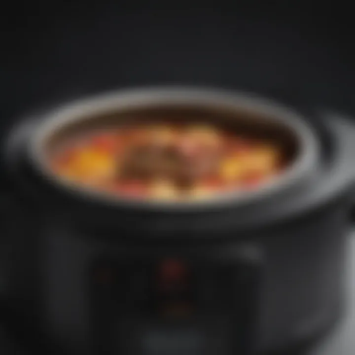 Detailed view of Bella Slow Cooker's control panel and features
