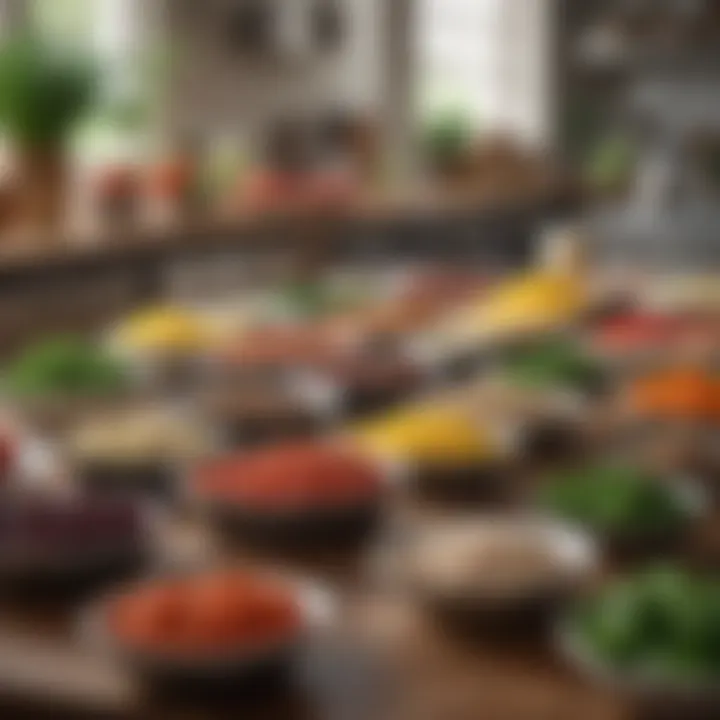 Fresh ingredients laid out for meal preparation