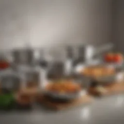 Elegant stainless steel cookware set showcasing durability and efficiency