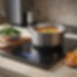 Sleek induction cooktop with a digital display