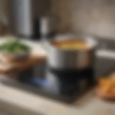 Sleek induction cooktop with a digital display