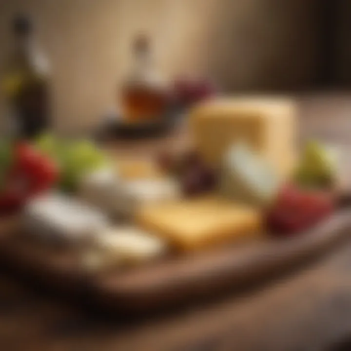 An aesthetically pleasing cheese board presentation that inspires creativity.