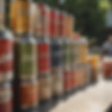 A vibrant outdoor gathering featuring friends enjoying canned liquor beverages.