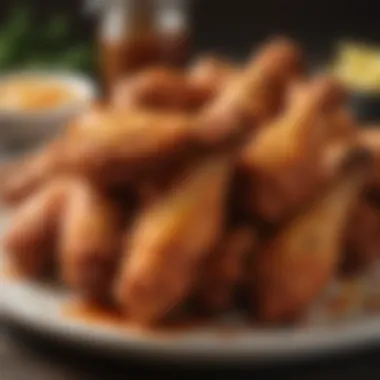 Crispy finished chicken wings on a plate