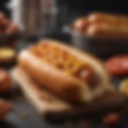 Air fryer showcasing perfectly cooked hot dogs