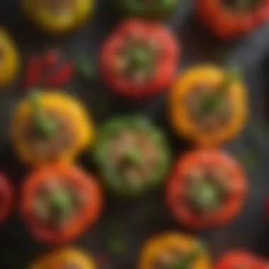 Vibrantly colored bell peppers filled with a medley of ingredients