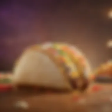 A stylized representation of Taco Bell's branding with a focus on the soft taco product.