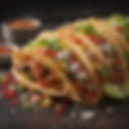 A close-up view of a soft taco showcasing its ingredients and texture.