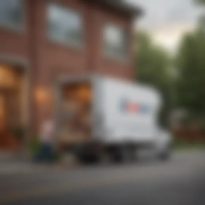 Costco delivery truck navigating through a neighborhood