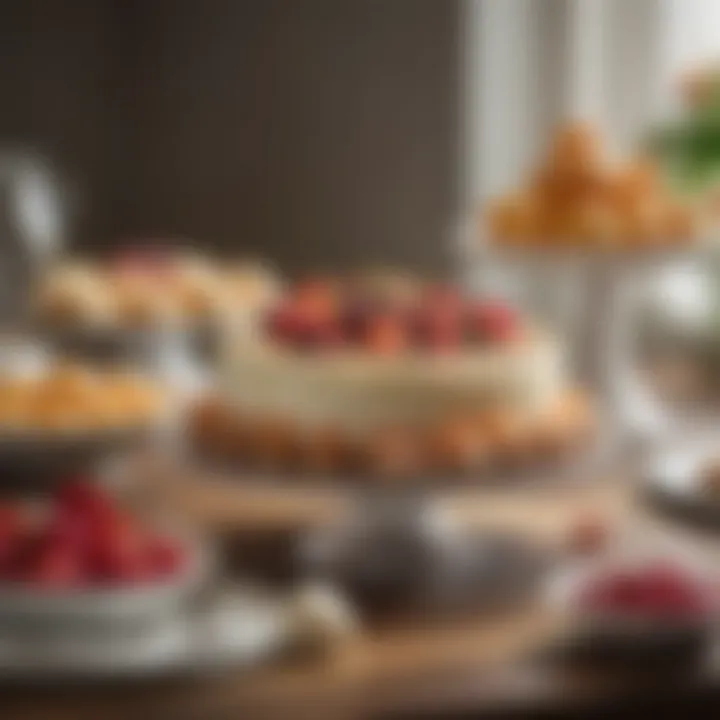 An inviting dessert elegantly displayed on a dessert stand