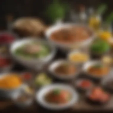 Quick and Nutritious Dishes A colorful array of quick and nutritious dishes served on a table