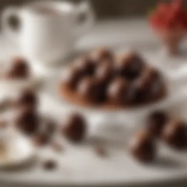 Elegant presentation of chocolate bombs on a decorative plate