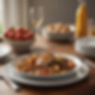 Simple Elegance in Dining An inviting table set with a simple yet elegant dish.