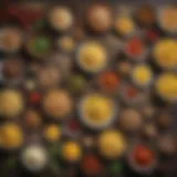 A vibrant array of pantry staples including beans, pasta, and spices.