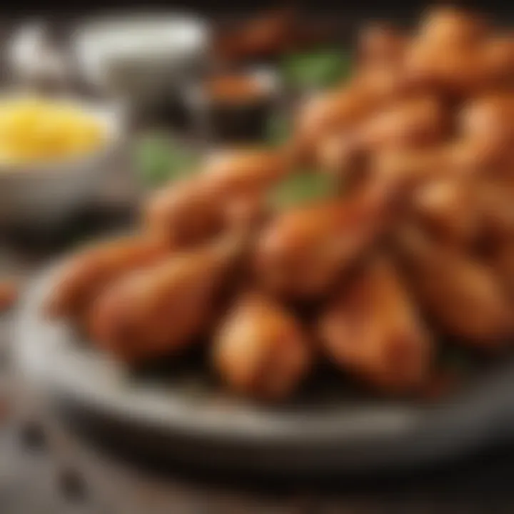 An assortment of spices and ingredients for wing preparation