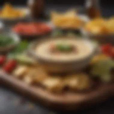 A spread of fresh ingredients for Mexican queso, including cheese and spices