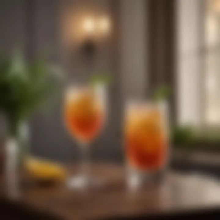 A serene setting with non-alcoholic drinks elegantly displayed on a table