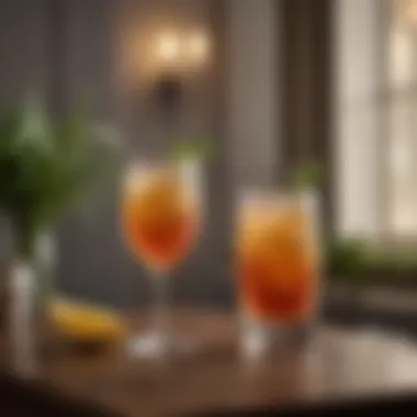 Elegant Non-Alcoholic Drink Presentation A serene setting with non-alcoholic drinks elegantly displayed on a table