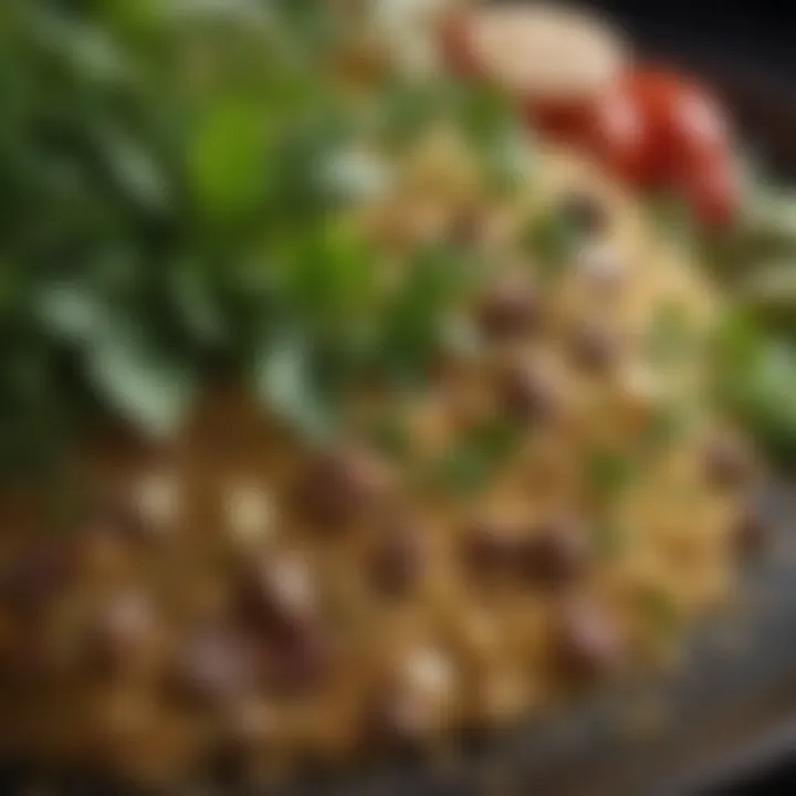 Fresh herbs and aromatics highlighted for biryani preparation