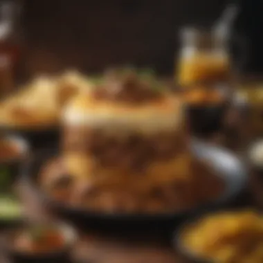 A beautifully plated dish of beef biryani showcasing layers