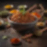 A vibrant display of spices used in beef biryani masala