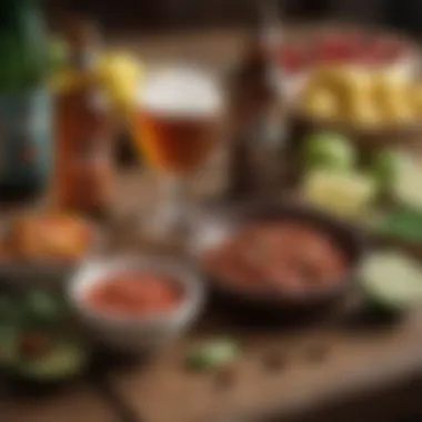 Ingredients for a classic Chelada beer laid out on a table