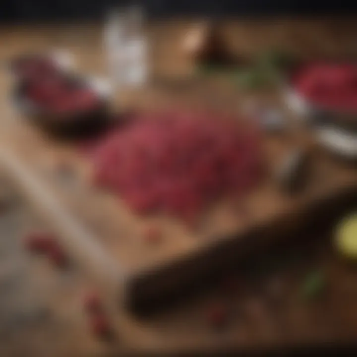 Ingredients for cranberry seltzer laid out on a rustic table