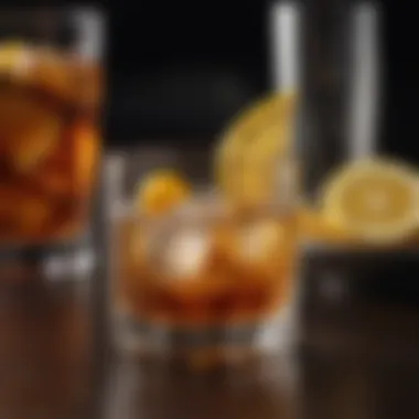 Close-up of a beautifully garnished Old Fashioned cocktail