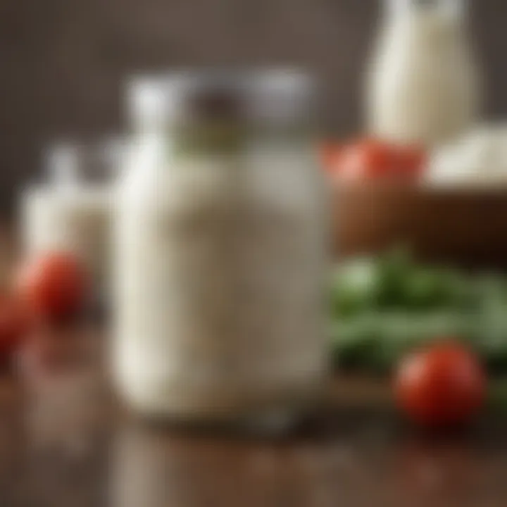 Homemade ranch dressing stored in a jar