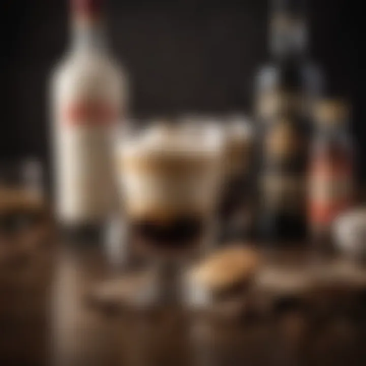 Selection of premium coffee liqueurs and vodka