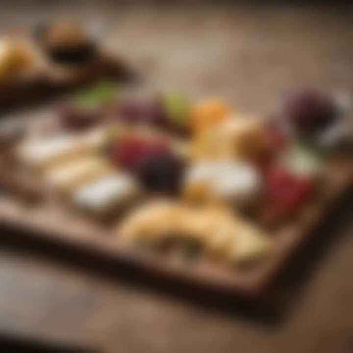 Elegant cheese board presentation with rustic accompaniments